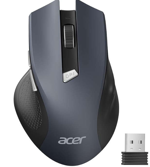 Acer Ratón Inalámbrico Ergonómico, 2,4GHz Wireless Mouse con 3 dpi