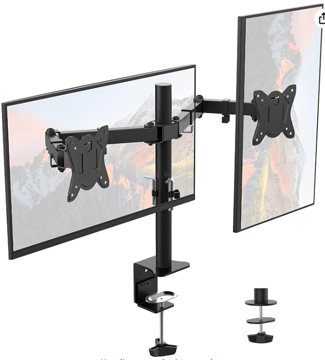 GRIFEMA GB2001-2 Soporte Monitor Doble 13-32 Pulgadas VESA 75/100 Negro