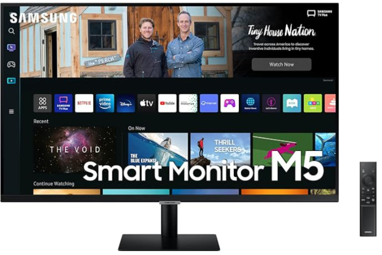 Samsung S27BM500 Monitor de 27" Full HD (1920 x 1080, VA, Smart TV, HDMI, Bluetooth, AirPlay, WiFi, Office 365, 16:9, 60Hz, Dex Inalámbrico, Altavoces Integrados, Hub IoT), negro