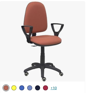 Silla Ayna Bali marrón Brazos fijos Ruedas de parqué