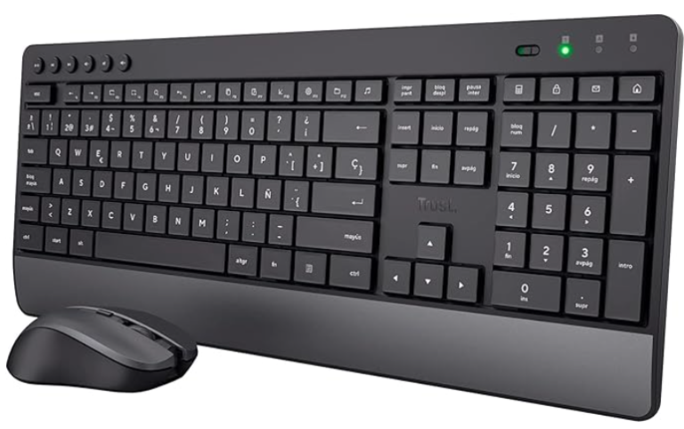 Trust Trezo Teclado y Raton Inalámbrico QWERTY Español, Negro